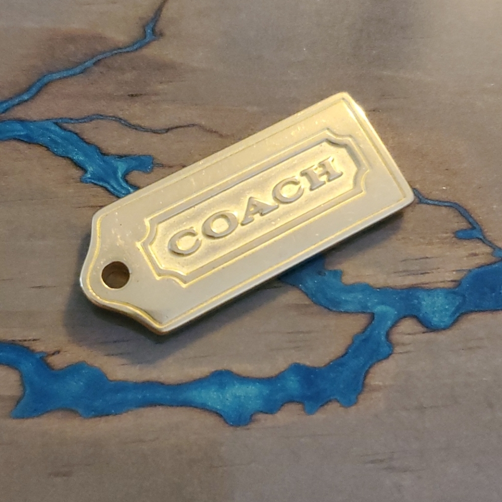 Coach Gold Toned Puffy Medal Hangtag